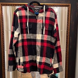 Kavu  (Hawthorne) men’s long sleeve, zip up shirt, jacket with three panel hood,